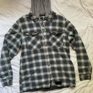 Men’s Oakley Flannel Lightweight Winter Hooded Jacket Size Large